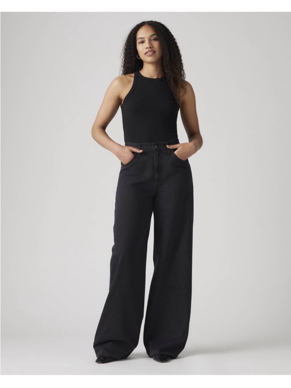 Levi's Black Cinch Baggy Wide-Leg Jeans